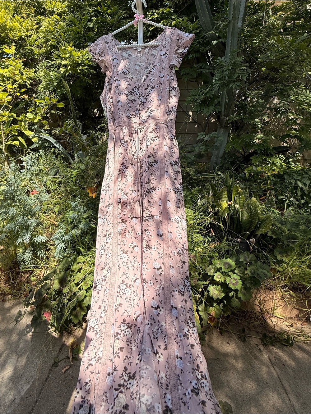 Floral Mauve Maxi Garden Party Dress